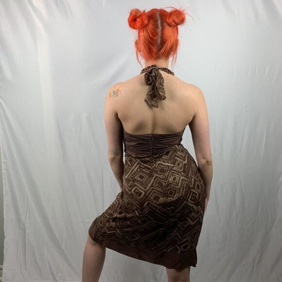 Bcbg Maxazria Brown Halter Dress Size 6 - Picture 4 of 10